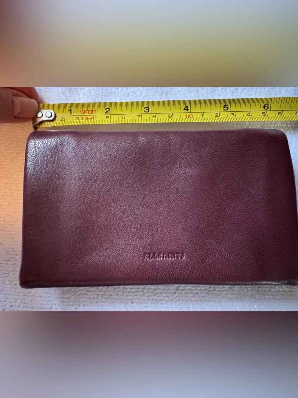 All Saints Maroon Leather Women's Wallet